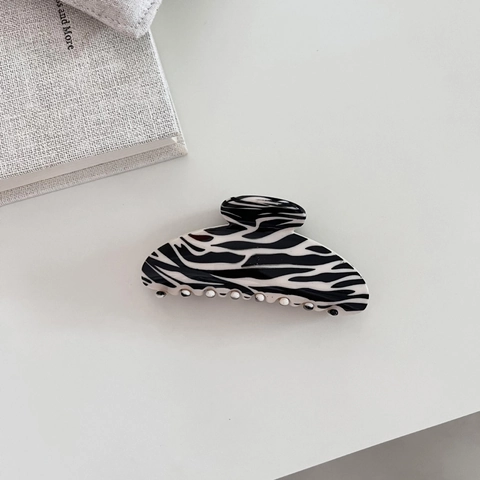 Grande Pinza Per Capelli Con Stampa Zebra Per Donna Clip A Squalo In Acetato Di Alta Qualità Accessorio Per Acconciatura Alla Moda