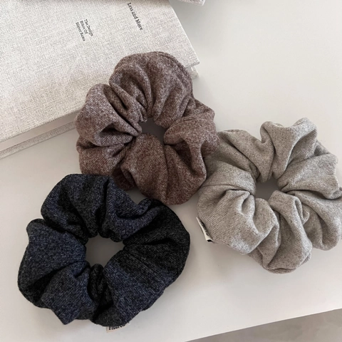 Minimalistische Wollstoff Große Scrunchies Koreanischen Stil Dicke Textur Elastische Haargummis Pendler Büro Haarschmuck Damen