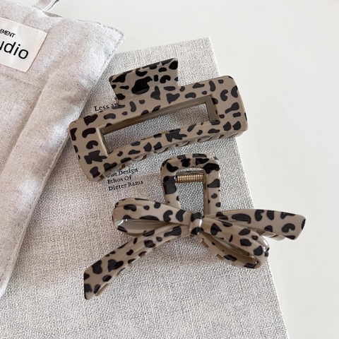Haarklauw Met Luipaardprint Grote Retro Mode Hars Haaraccessoires Voor Dames Dagelijkse Styling Tool Sterke Grip Haarklauw