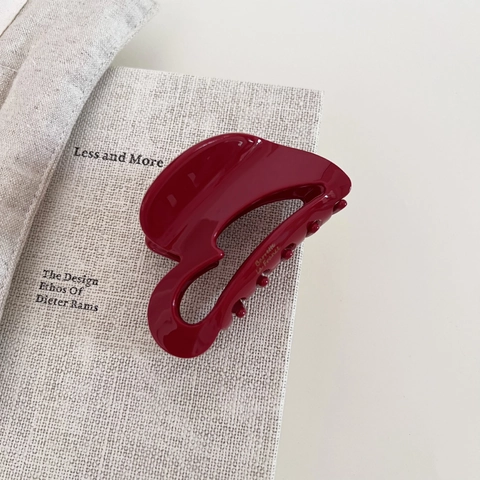 Französischer Stil Acetat Herz Haarkralle Clip Hohl Design Vintage Hochglanz Haarklammer Für Damen Haarspange