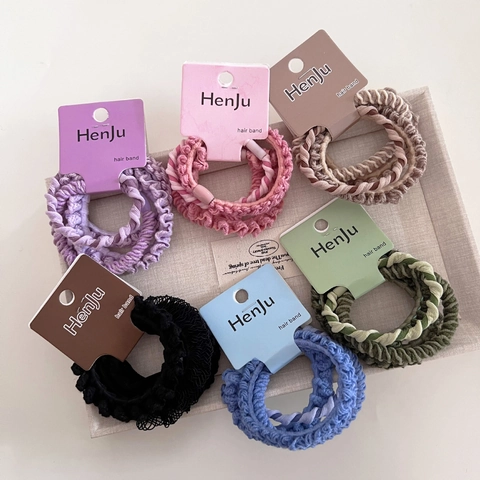 Hochelastische Gestrickte Haargummis Mit Rüschen Für Damen Stoff Haarbänder Ponytail Halter Koreanischer Stil Haarschmuck