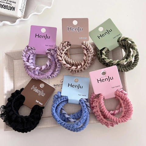 Hochelastische Gestrickte Haargummis Mit Rüschen Für Damen Stoff Haarbänder Ponytail Halter Koreanischer Stil Haarschmuck