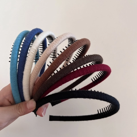 Minimalist Yarn Wrapped Anti-slip Headband With Teeth Women Solid Color Knitted Hair Hoop Vintage Hair Accessories Daily Gift