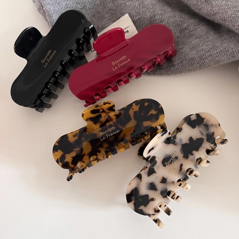 Pinza per Capelli Grande Quadrata in Acetato in Stile Francese Vintage Per Donna Tartarugata Elegante Antiscivolo Accessori per Capelli