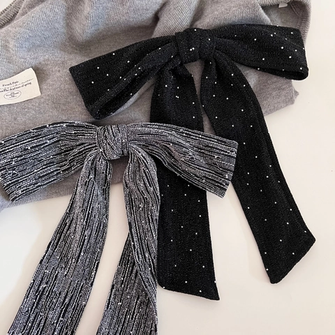 Französischer Stil Übergroße Schimmer Schleife Haarspange Elegant Stoff Federclip Für Damen Mode Haarschmuck Schmuck