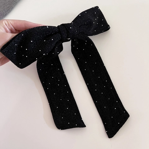 Französischer Stil Übergroße Schimmer Schleife Haarspange Elegant Stoff Federclip Für Damen Mode Haarschmuck Schmuck