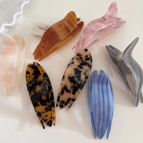 Große Acetat Haarklammer Für Damen Elegant Handgefertigt Marmor Schildpatt Entenschnabel Clip Mode Pendeln Haarschmuck