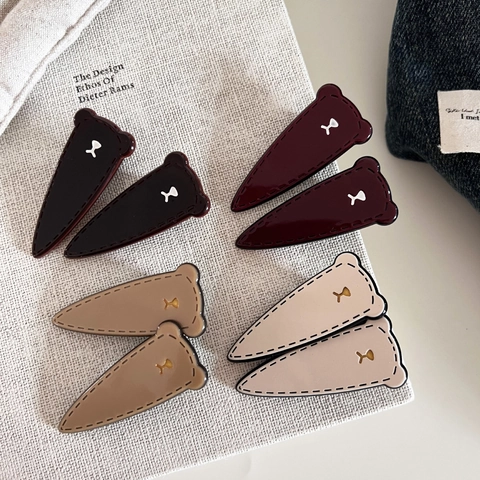 Vintage Bärenohr Haarclip Acetat Legierung Entenschnabel Seitenclip Süße Tiermuster Mode Haarschmuck Für Damen Mädchen