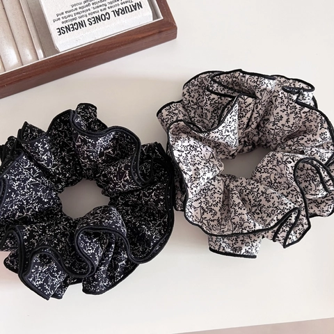 Set di Elastici per Capelli Scrunchies Floreali Botanici Vintage Francese Grandi Eleganti Chiffon Perla Artificial Sintetica Donna