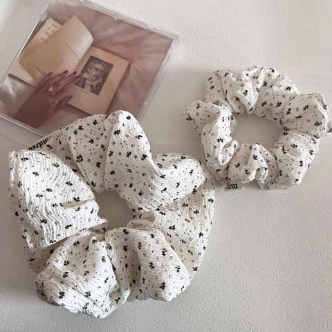 Coleteros de Flores Vintage Franceses Tela Plisada Lazos para el Cabello Patrón Botánico Accesorios de Moda Diaria para Mujer