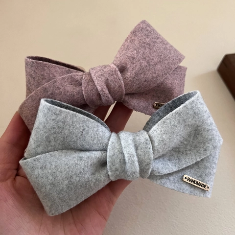 Elegante Fermaglio per Capelli a Fiocco in Tessuto Autunno Inverno Donna Fatto a Mano Morbido Feltro Molla Accessorio per Capelli