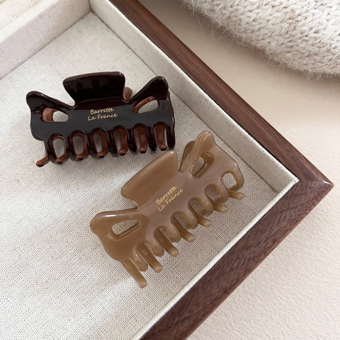 Elegante Pinza per Capelli in Acetato con Fiocco Traforato Stile Francese Moda Coreana Marrone Tartarugato Clip Squalo Fatto a Mano Donna