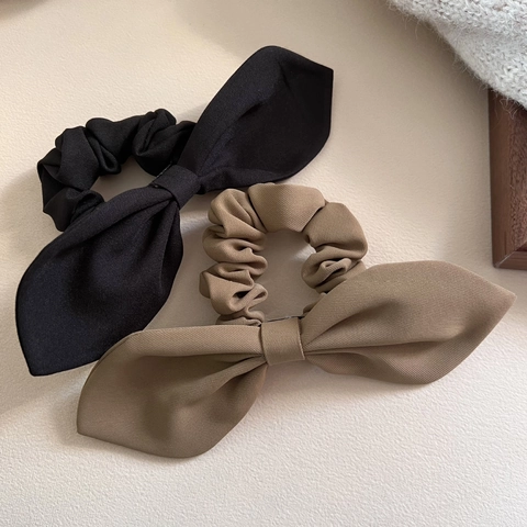Elegant Large Bow Scrunchie With Streamer For Women Rabbit Ear Hair Tie Sweet Ponytail Holder Cloth Hair Accessories