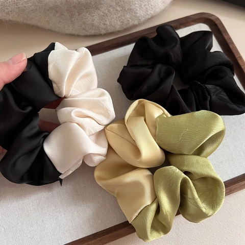 Nieuwe Chinese Stijl Satijnen Haarelastiekje Voor Dames Jacquard Bamboe Patroon Patchwork Haarelastiek Grote Elastische Haarring