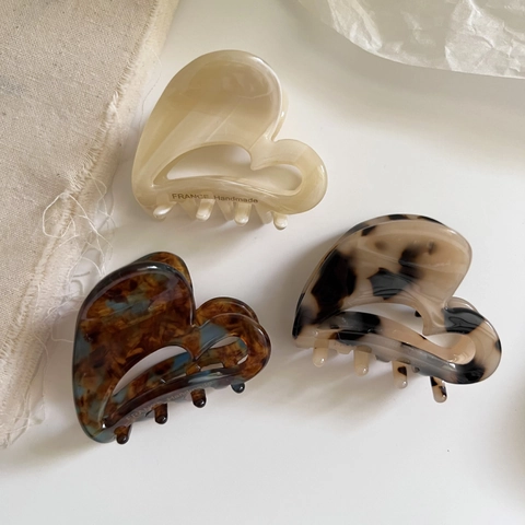 Koreanische Vintage Herz Haarklammer Aus Acetat Hohl Haarschmuck Für Damen Süße Elegante Handgefertigte Haargreif Styling Tools