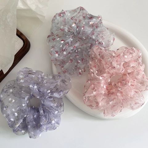 Floral Mesh Haargummi Eleganter Organza Haarreif Weich Elastischer Pferdeschwanz Halter Süß Koreanische Mode Damen Haarschmuck