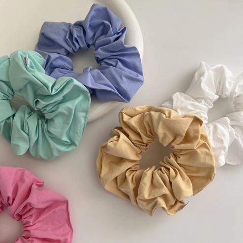 Korean Style Fabric Pleated Scrunchie For Women Elastic Hair Tie Minimalist Solid Color Ponytail Holder Hair Accessories