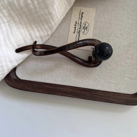 Fermaglio per Capelli a Banana Attorcigliato in Resina Minimalista Con Elegante Decorazione in Perla Artificial Accessori per Capelli Donna