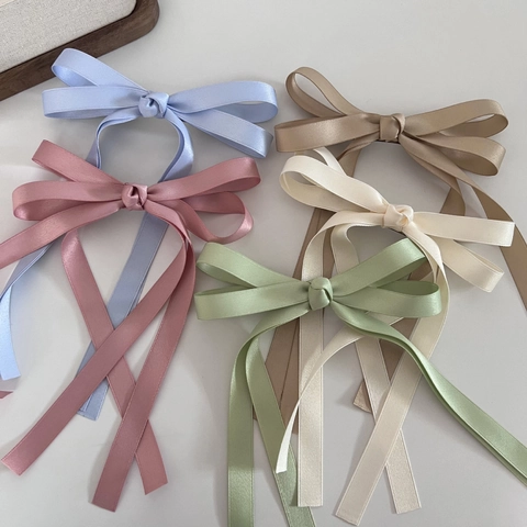 Pinza para el Cabello con Lazo de Satén Estilo Ballet para Mujer Elegante Pinza de Cinta Color Sólido Accesorios para el Cabello