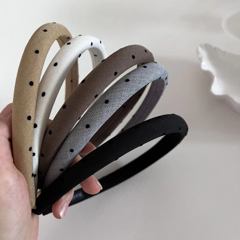 Serre-tête en Tissu à Pois Vintage pour Femmes Fait à la Main Style Rétro Accessoires de Mode pour Cheveux Quotidien
