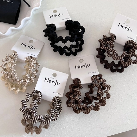 Elastici per Capelli Ondulati a Motivo Zebra Serie Caffè Minimalista per Donna Scrunchies in Tessuto ad Alta Elasticità Eleganti Accessori per Capelli