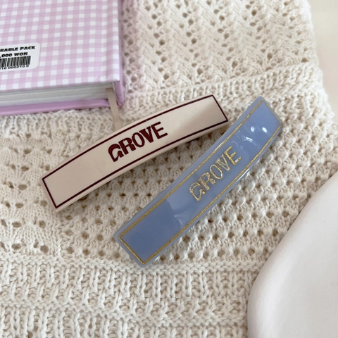 Koreaanse Zoete Minimalistische Grove Letter Print Rechthoekige Haarclips Voor Vrouwen Vintage Hars Plastic Veerclips Haaraccessoires