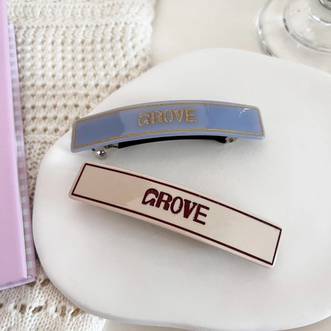 Koreaanse Zoete Minimalistische Grove Letter Print Rechthoekige Haarclips Voor Vrouwen Vintage Hars Plastic Veerclips Haaraccessoires