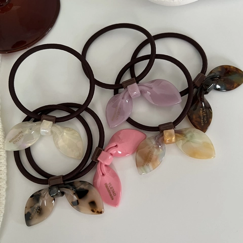 Süße Handgefertigte Celluloseacetat Schleife Hasenohr Haargummis Hoch Elastische Haarseile Koreanischer Stil Zopfhalter Damen Mädchen