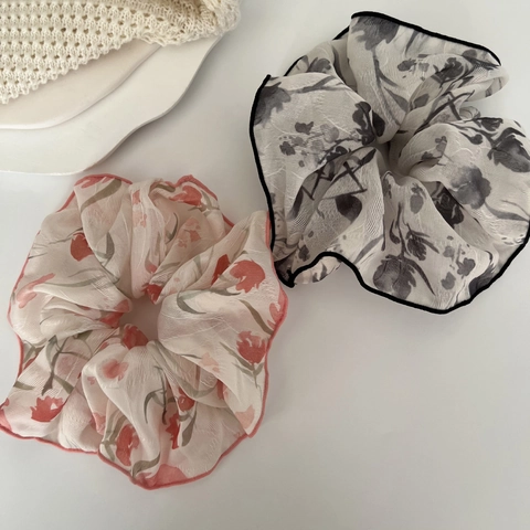 Coleteros Florales Dulces Estilo Francés De Tela Elegantes Bandas Grandes Para El Pelo Para Mujer Accesorios De Moda Para Coleta