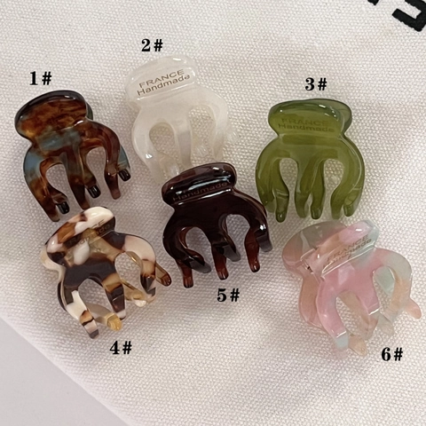 Vintage Mini Acetaat Haarklem Klein Simpel Koreaanse Stijl Haarspeld Voor Dames Zijpony Clip Handgemaakte Haaraccessoires