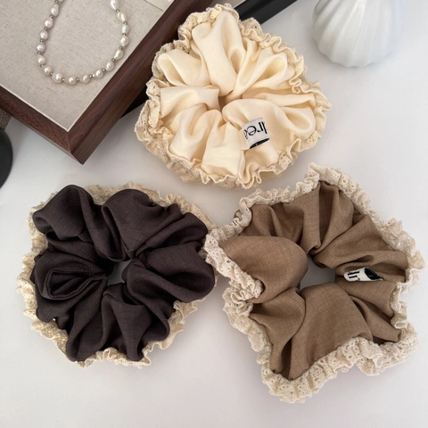 Coletero de Encaje Vintage Francés Elástico con Volantes Diadema Acolchada Color Sólido Mujeres Niñas Accesorios para el Cabello Retro