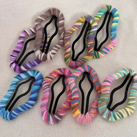 Handmade Yarn Wrapped Cloud BB Clips Colorful Sweet Aesthetic Hair Barrettes For Women Winter Autumn Hair Accessories