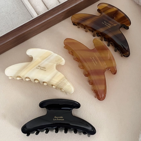 Piccola Molletta per Capelli in Acetato Vintage Francese Effetto Tartarugato Fermacapelli Elegante Minimalista per Donna Styling