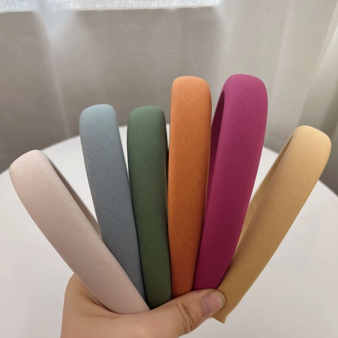 Korean Style Padded Sponge Headband For Women Solid Color Thickened Fabric Hair Band Fashion Hair Accessories For Daily Use
