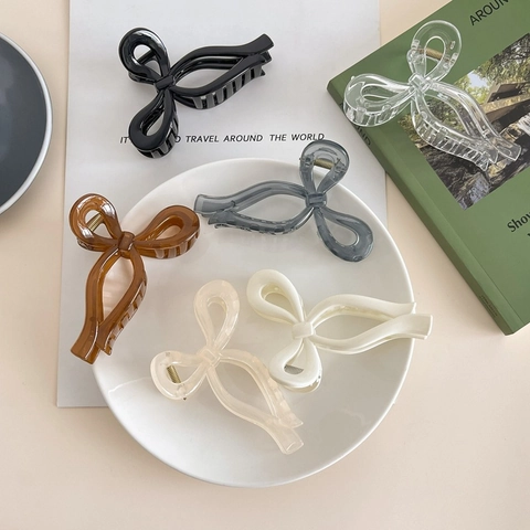 Eleganti Pinze per Capelli a Fiocco Grande per Donna Stile Coreano in Resina Acrilica Accessori per Capelli alla Moda
