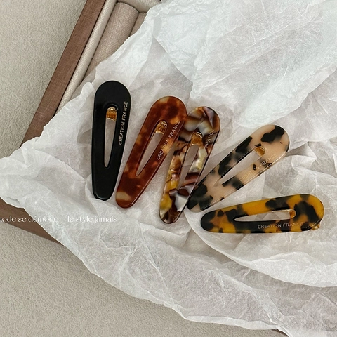 Fermaglio per Capelli in Acetato Minimalista Francese Clip a Becco d'Anatra per Donna Ragazza Accessori per Capelli Motivo Tartarugato