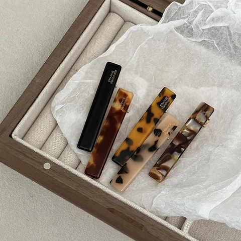 Handgefertigter Acetat Französischer Vintage Haarclip Minimalistischer Leoparden Schildpatt Entenschnabel Clip Elegante Haar Accessoires Damen