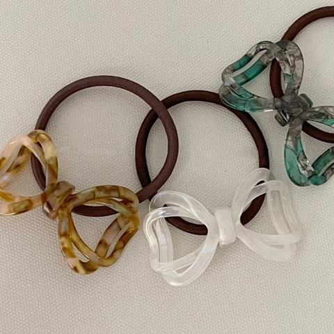 Fascetta per Capelli in Acetato a Fiocco Vuoto Stile Coreano Elegante Motivo Marmo Scrunchie ad Alta Elasticità per Donna