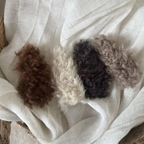 Clip de Pelo de Felpa Lana de Cordero Otoño Invierno Serie Marrón Maillard Clip BB Suave Moda Mujer Diario Accesorios