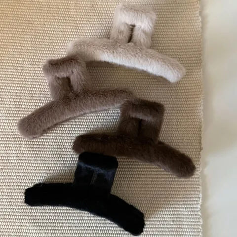 Pinza per Capelli Grande in Peluche da Donna Autunno Inverno in Pelliccia Sintetica a Squalo per Capelli Folti Accessorio Fatto a Mano
