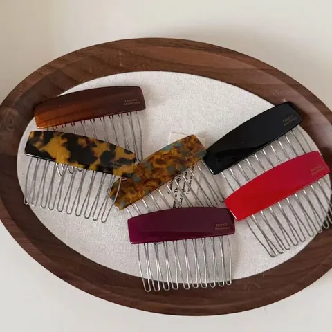 Vintage Acetat Metall Haarkamm Seitenclip Elegant Geometrisch Haareinführung Styling Zubehör Für Damen Täglich Büro Haarschmuck
