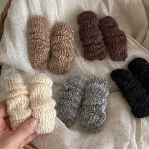 Pinzas para el Pelo de Punto de Estilo Coreano para Otoño e Invierno para Mujer Elegantes Clips BB Plisados Accesorios para el Pelo