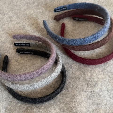 Knitted Wool Wrapped Headband Women Handmade Soft Plush Cloth Hair Band Winter High Cranial Top Fashion Hair Accessories