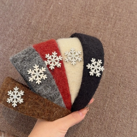 Cerchietto In Peluche Invernale Con Fiocco Di Neve E Strass Cerchietto Per Capelli In Finta Pelliccia Di Visone Spessa Fatto A Mano Per Donna Accessori Per Capelli Natalizi