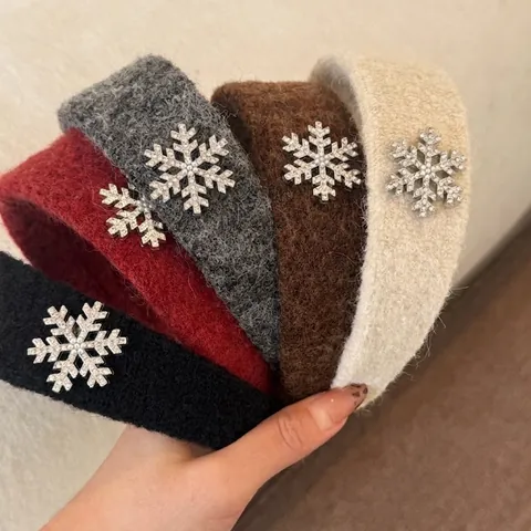 Cerchietto In Peluche Invernale Con Fiocco Di Neve E Strass Cerchietto Per Capelli In Finta Pelliccia Di Visone Spessa Fatto A Mano Per Donna Accessori Per Capelli Natalizi