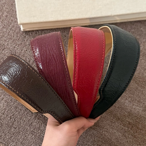 Korean Style Wide Faux Leather Headband Vintage PU Leather Hairband For Women Elegant Solid Color Daily Hair Accessories