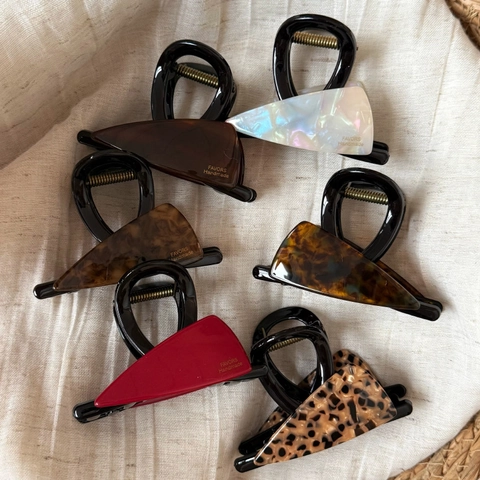 Französischer Stil Acryl Dreieck Haarklammer Geometrische Shark Clip Leopardenmuster Schildpatt Handmade Haarschmuck Damen