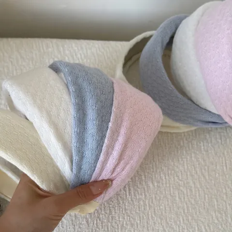 American Vintage Knitted Wide Headband For Women Padded Sponge Hair Hoop Handmade Solid Color Fashion Hair Accessories