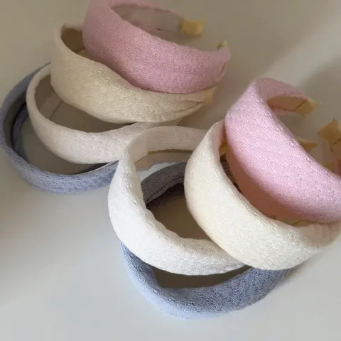 American Vintage Knitted Wide Headband For Women Padded Sponge Hair Hoop Handmade Solid Color Fashion Hair Accessories