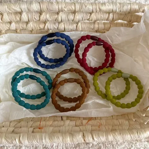 Coleteros de Alta Elasticidad Estilo Coreano para Mujer Color Sólido Textura Acanalada Coleteros Básicos Duraderos Accesorios para el Cabello de Moda para el Trabajo